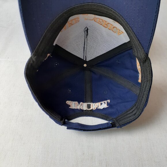 New MAGA - 45-47 - Flag - Trump - Blue with Gold Baseball Cap - Adjustable Fit - Picture 8 of 10